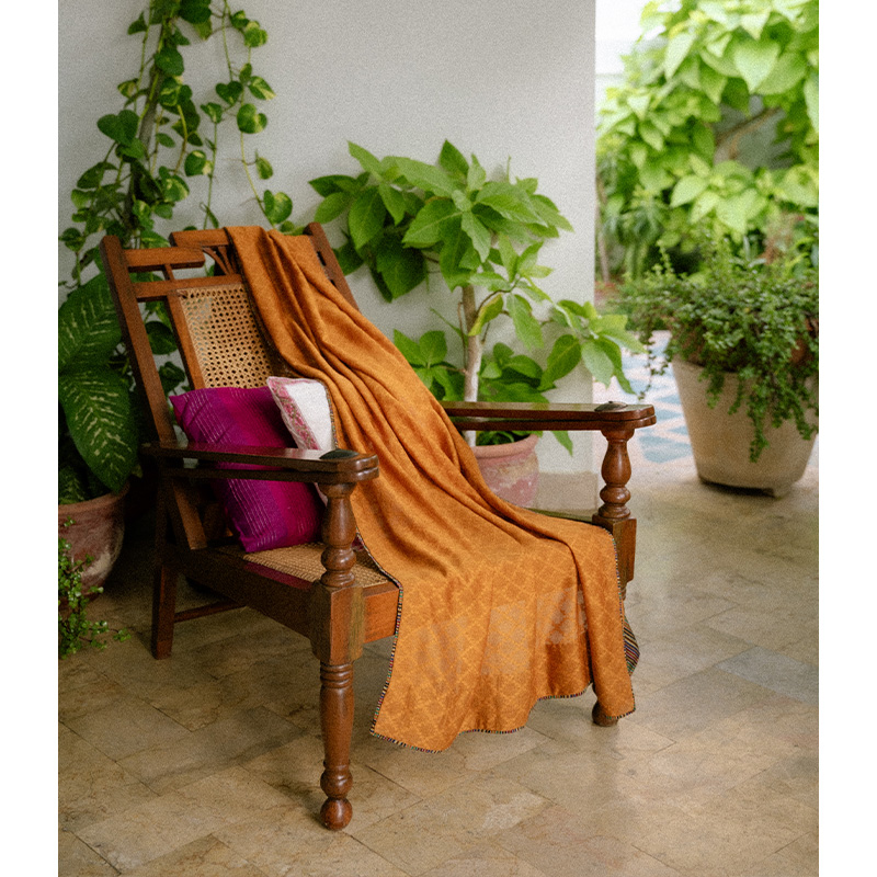 Rust Cotton-Net Dupatta